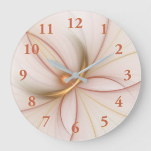 Relógio Grande Nobre Arte Fractal De Cobre E Dourada Abstrato mod