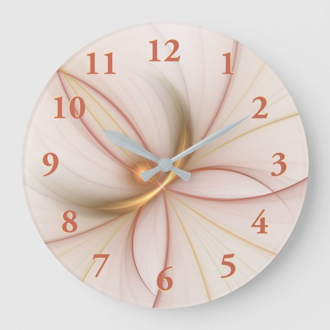 Relógio Grande Nobre Arte Fractal De Cobre E Dourada Abstrato mod (Frente)