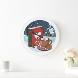 Relógio Grande Noite De Natal Louca Com Cacau Quente