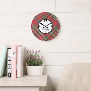 Relógio Grande Nome, 10,75 em Escocês Tartan Enquadrado Acrílico