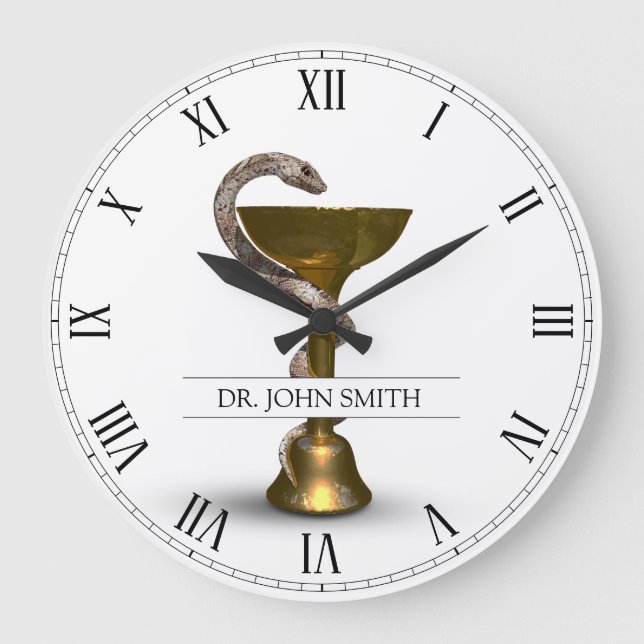 Relógio Grande Nome Branco da Higieia do Bowe Médico de Cobra de  (Frente)