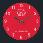 Relógio Grande Nome da empresa Logotipo comercial corporativo Ver<br><div class="desc">Os Wall Clocks com o logotipo da empresa fazem ofertas de promocional corporativo únicas. Personalize com seu nome e logotipo de empresa. Os relógios de logotipo também fazem presentes de excelente de apreciação para os funcionários.</div>