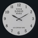 Relógio Grande Nome da empresa Logotipo da empresa Cinza promocio<br><div class="desc">Os Wall Clocks com o logotipo da empresa fazem ofertas de promocional corporativo únicas. Personalize com seu nome e logotipo de empresa. Os relógios de logotipo também fazem presentes de excelente de apreciação para os funcionários.</div>