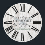 Relógio Grande Nome da família russa de produtores de madeira sau<br><div class="desc">Rustic Wood Farmhouse Cartões de natal Family name Large Clock - clock faz parte de uma coleção. Nosso modelo torna tão simples personalizar seu relógio. O relógio faz parte de uma coleção. Projetada por Beverly Bainbridge Homespun Cottage Designs E: homespuncottagedesigns@gmail.com</div>