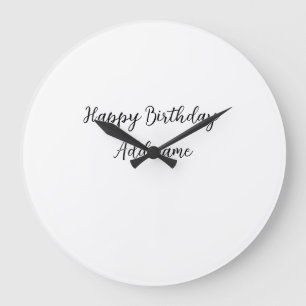 Relógio Grande Nome de adição de aniversário de feliz título míni