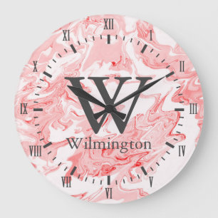 Relógio Grande Nome dos Numerais Romanos dos Suportes Vermelhos M