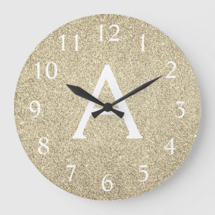 Relógio Grande Nome e Inicial do Monograma do Minigráfico Dourado