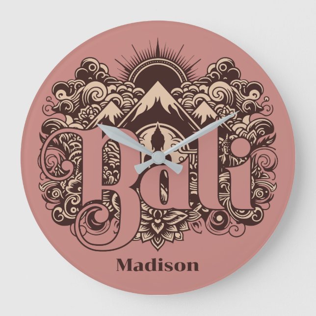 Relógio Grande Nome Personalizado Bali (Frente)