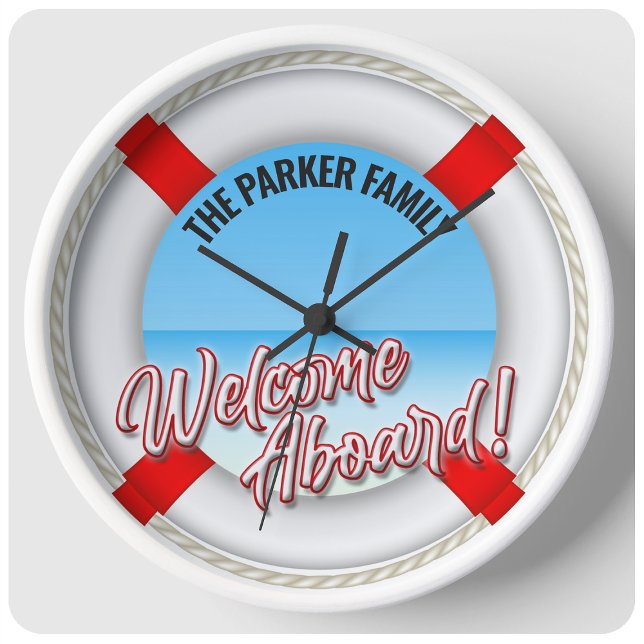 Relógio Grande NOME Personalizado Boia de Salvamento de Navegação (Criador carregado)