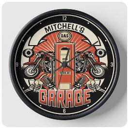 Relógio Grande Nome Personalizado Colagem de Bomba de Gás Retrosp