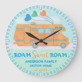 Relógio Grande Nome Personalizado da Autohome RV Camper Sweet Roa