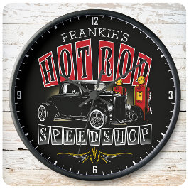 Relógio Grande Nome Personalizado Garagem de Estação de Gás Compr