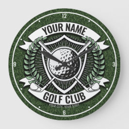 Relógio Grande Nome Personalizado Golfer Golf Club Turf Clubhouse