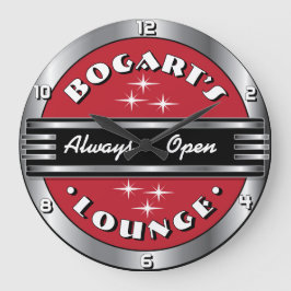Relógio Grande Nome Personalizado Rettro Cocktail Lounge Clock -