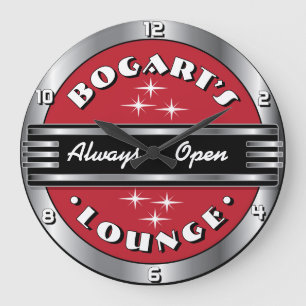 Relógio Grande Nome Personalizado Rettro Cocktail Lounge Clock -