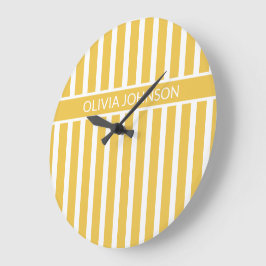 Relógio Grande Nome Personalizável em Faixa Amarela de Verão