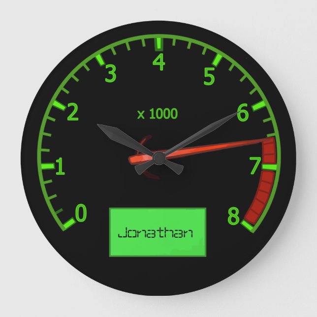 Relógio Grande Nome personalizável Ventilador de cabeça de engren (Frente)