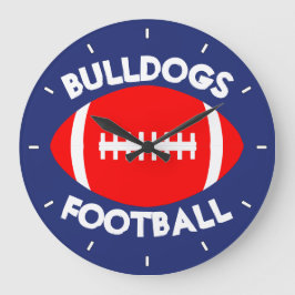 Relógio Grande Nome/Texto da Equipe Personalizada de Futebol Verm