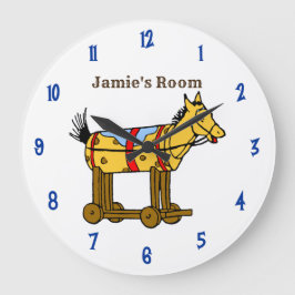 Relógio Grande Nome Vintage Toy Horse Pull Toy Clock com Números