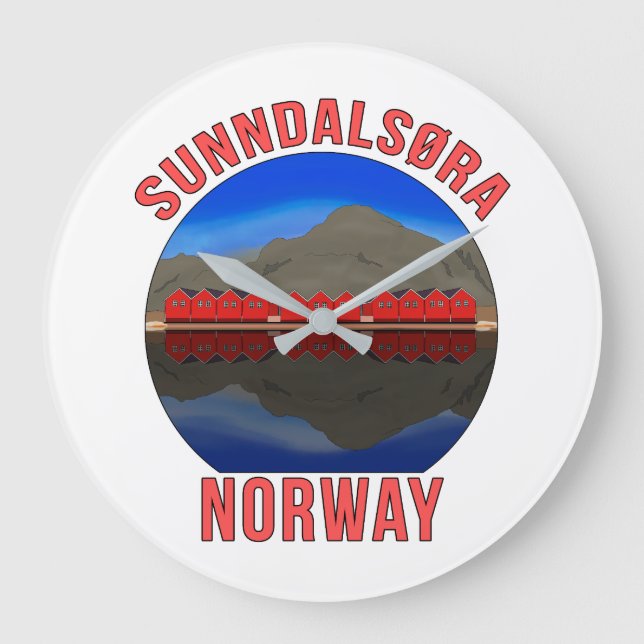 Relógio Grande Noruega Sunndalsøra Viagem Norueguês (Frente)