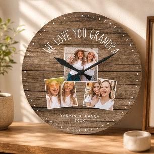 Relógio Grande NÓS O AMAMOS Dia de os pais de Foto Personalizado