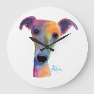 Relógio Grande Nosey Dog Pansy de Shirley MacArthur