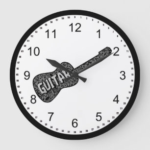 Relógio Grande Notas de Música para Guitarra