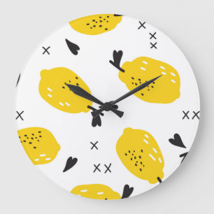 Relógio Grande Nova York Lemons: Vintage Cut-Outs