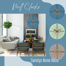 Relógio Grande Numerações romanas de Teal Azul Contemporâneo Gran