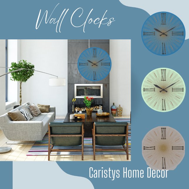 Relógio Grande Numerações romanas de Teal Azul Contemporâneo Gran (Criador carregado)