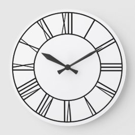 Relógio Grande Numerações romanas do Anel branco e preto