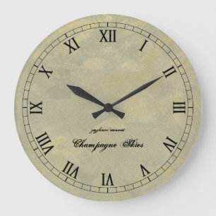 Relógio Grande Numerais romanos Wallclock dos céus de Champagne