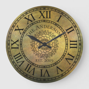 Relógio Grande Numeral romano do vintage antigo rústico do chiqu