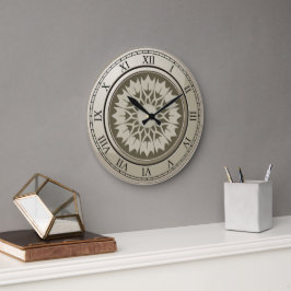 Relógio Grande Numeral Romano Vintage, Dourada Ronda