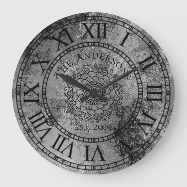 Relógio Grande Numerário Romano Rustic Antique Chique Vintage (Frente)