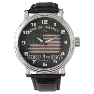 Relógio Grande número de contraste patriótico fácil de ler