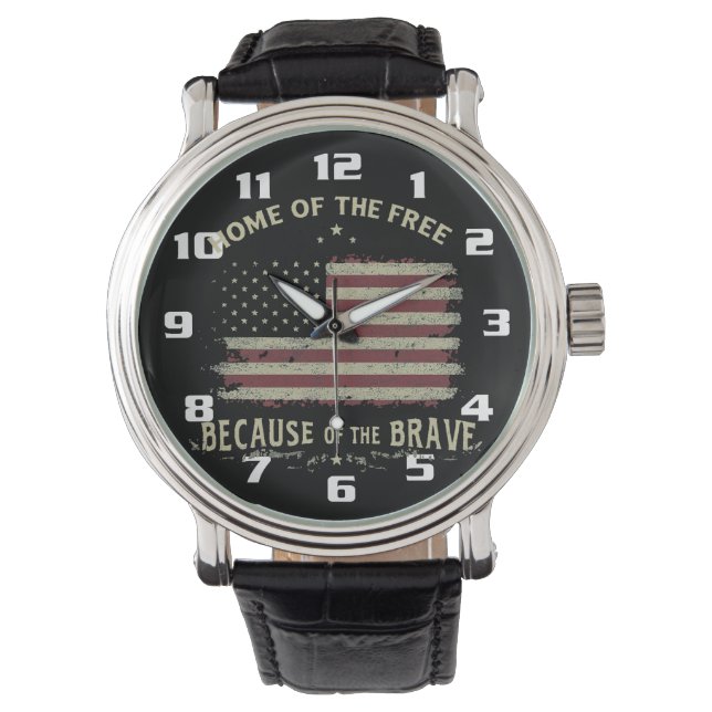 Relógio Grande número de contraste patriótico fácil de ler (Frente)