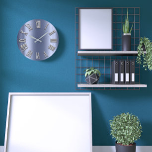 Relógio Grande Número romano de prata cinzento do metal cinzento