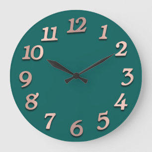 Relógio Grande Números árabes mínimos - Lente Dourada Rosa lac