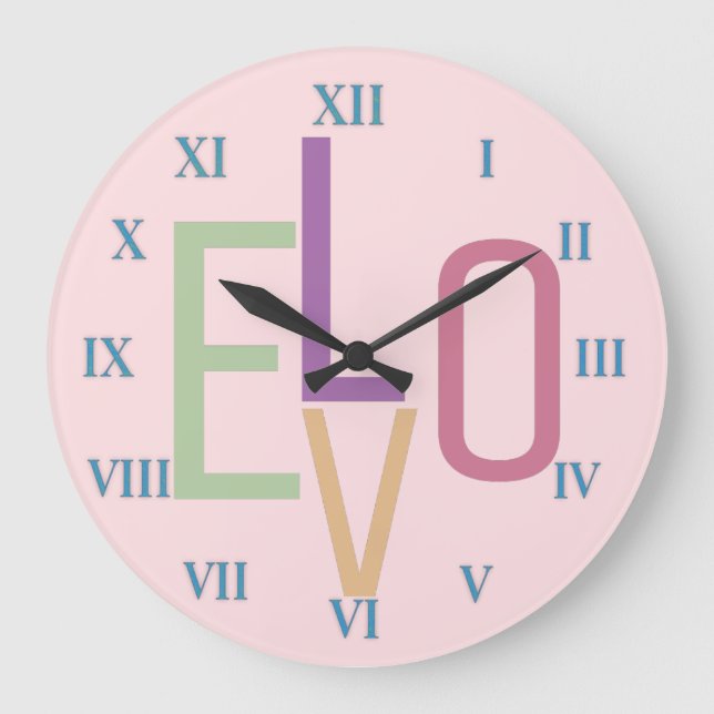 Relógio Grande Números de amor e romances (Frente)