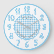 Números de Bolinhas de Gingham Azul Baby Nursery C