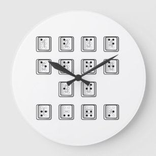 Relógio Grande Números de chave do computador em Braille