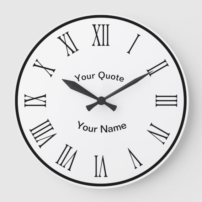 Relógio Grande Números de Disco Negra n com Numerais Romanos Radi (Frente)