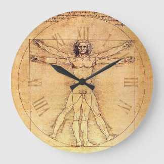 Relógio Grande Números de Leonardo Da Vinci Vitruvian