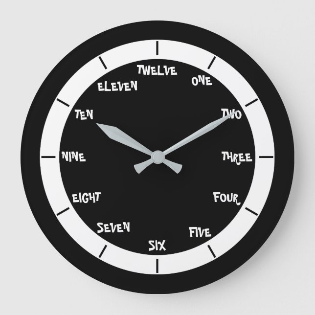 Relógio Grande Números de Letra (Frente)