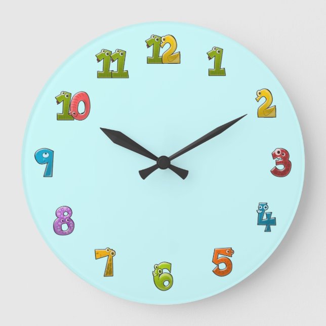 Relógio Grande números engraçados (Frente)