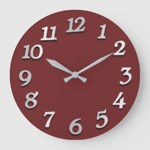 Relógio Grande Números mínimos da Cinza da Cinza Maroon da Borgon