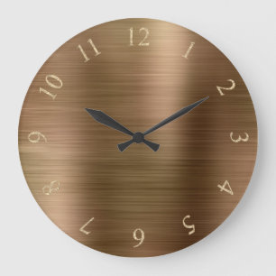 Relógio Grande Números mínimos metálicos de bronze dos E.U. Re