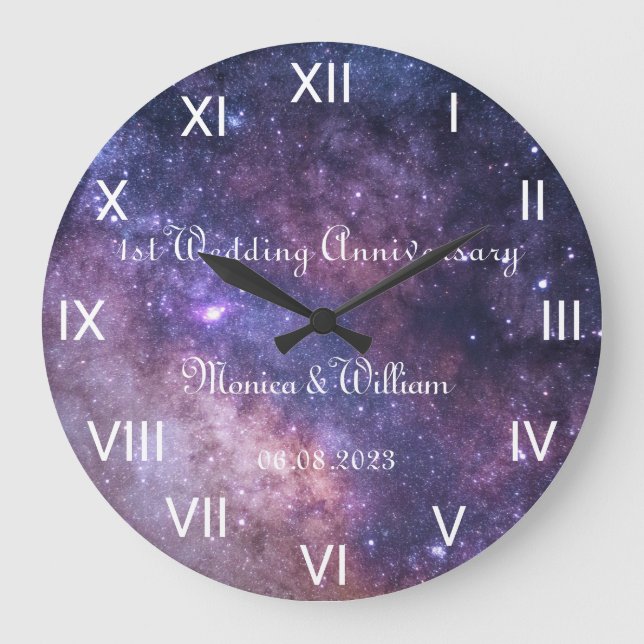 Relógio Grande Números romanos do Aniversário do Livro de Casamen (Frente)