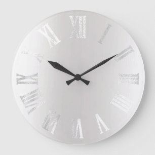 Relógio Grande Números romanos mínimos do metal cinzento do pre